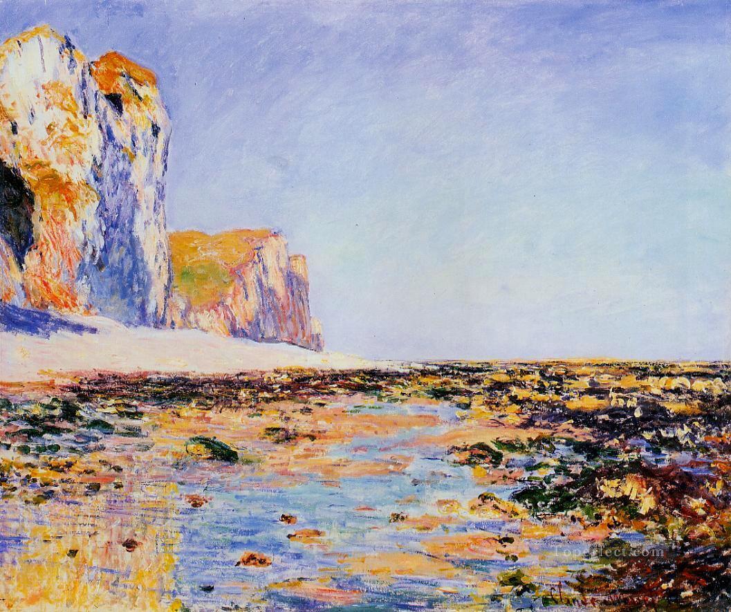 Beach and Cliffs at Pourville Morning Effect Claude Monet Oil Paintings